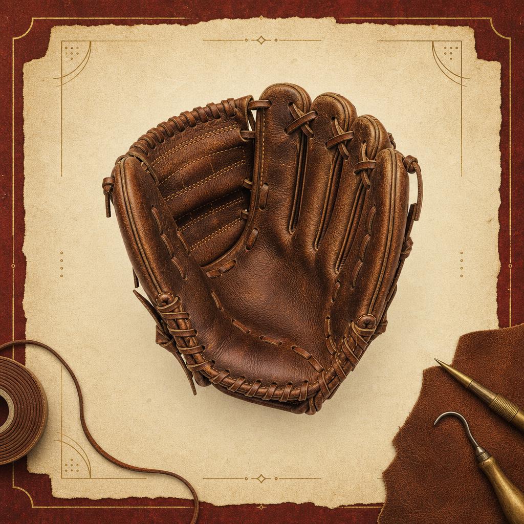 Branded baseball glove artwork reserved for a future workshop photo of Anthony